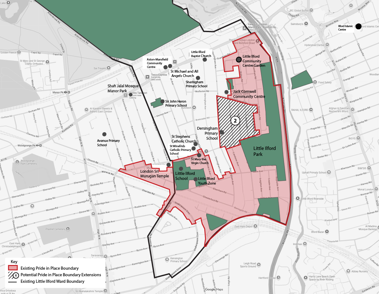 Area 2: Includes the central area of Little Ilford, the terraced homes and Dersingham.