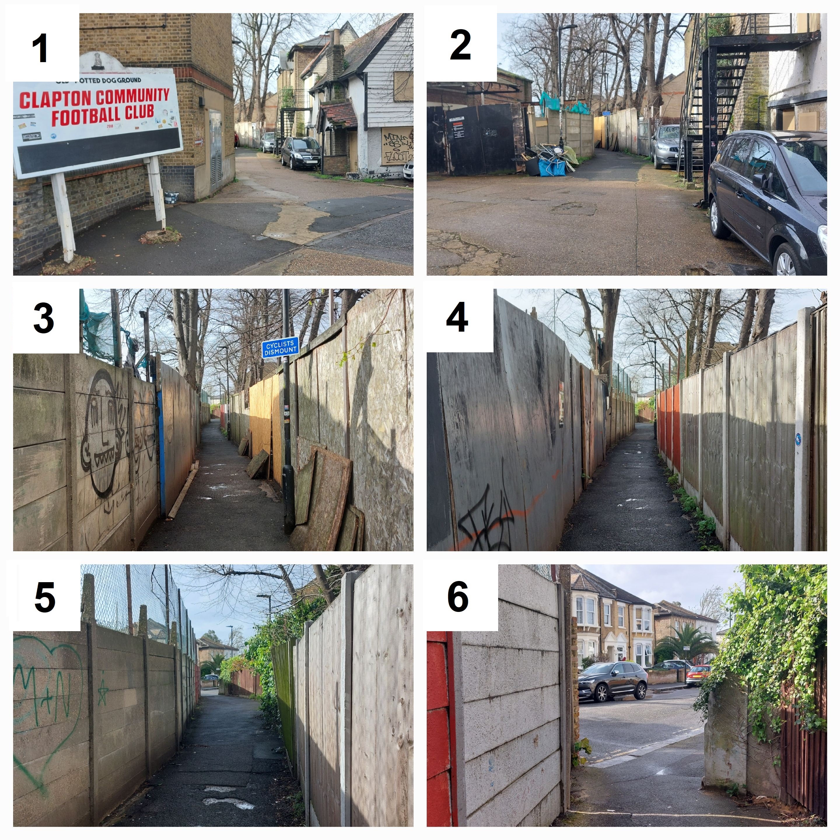 Disraeli Walk - entering from Upton Lane and walking north to Disraeli Road