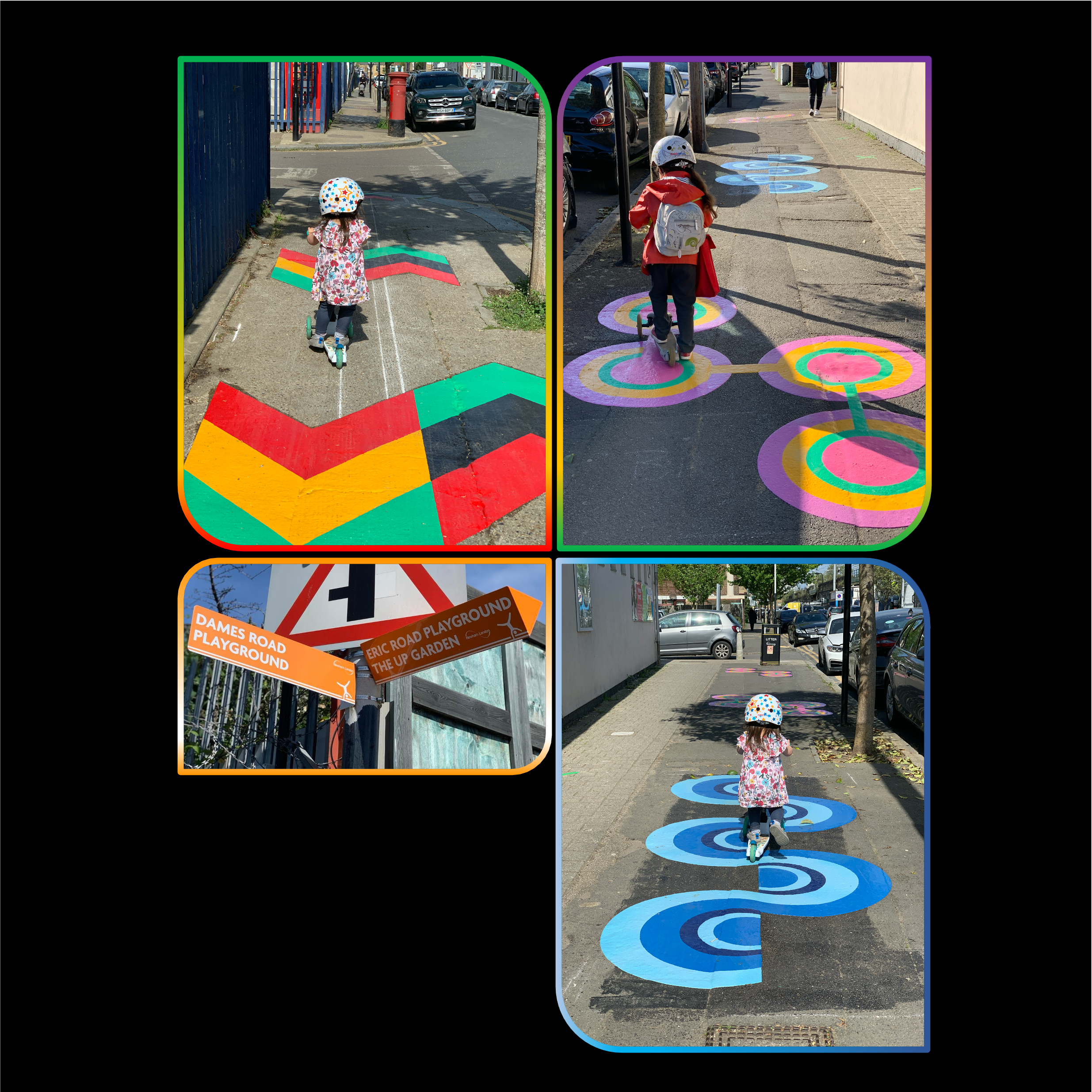 The street signs and pavement decals from last year's project.