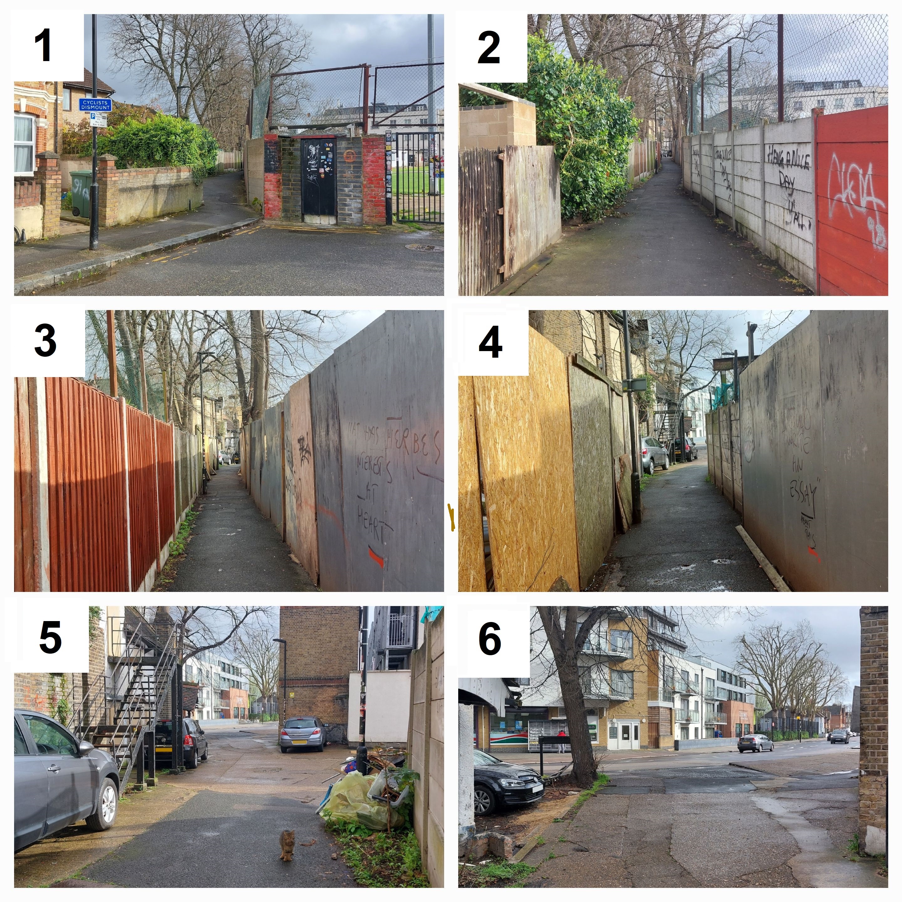 Disraeli Walk - entering from Disraeli Road and walking south to Upton Lane