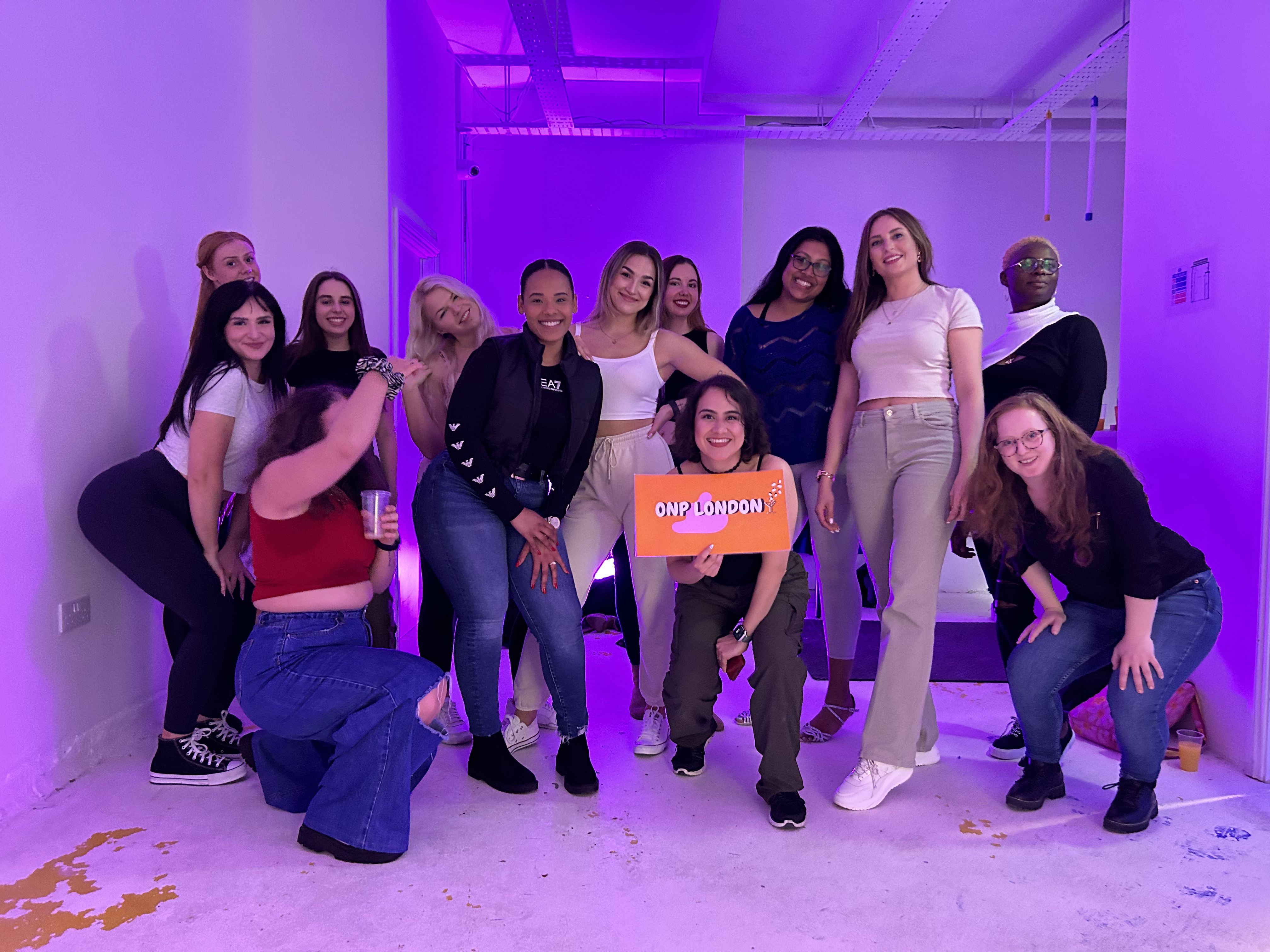 Women after dance class held at social convention