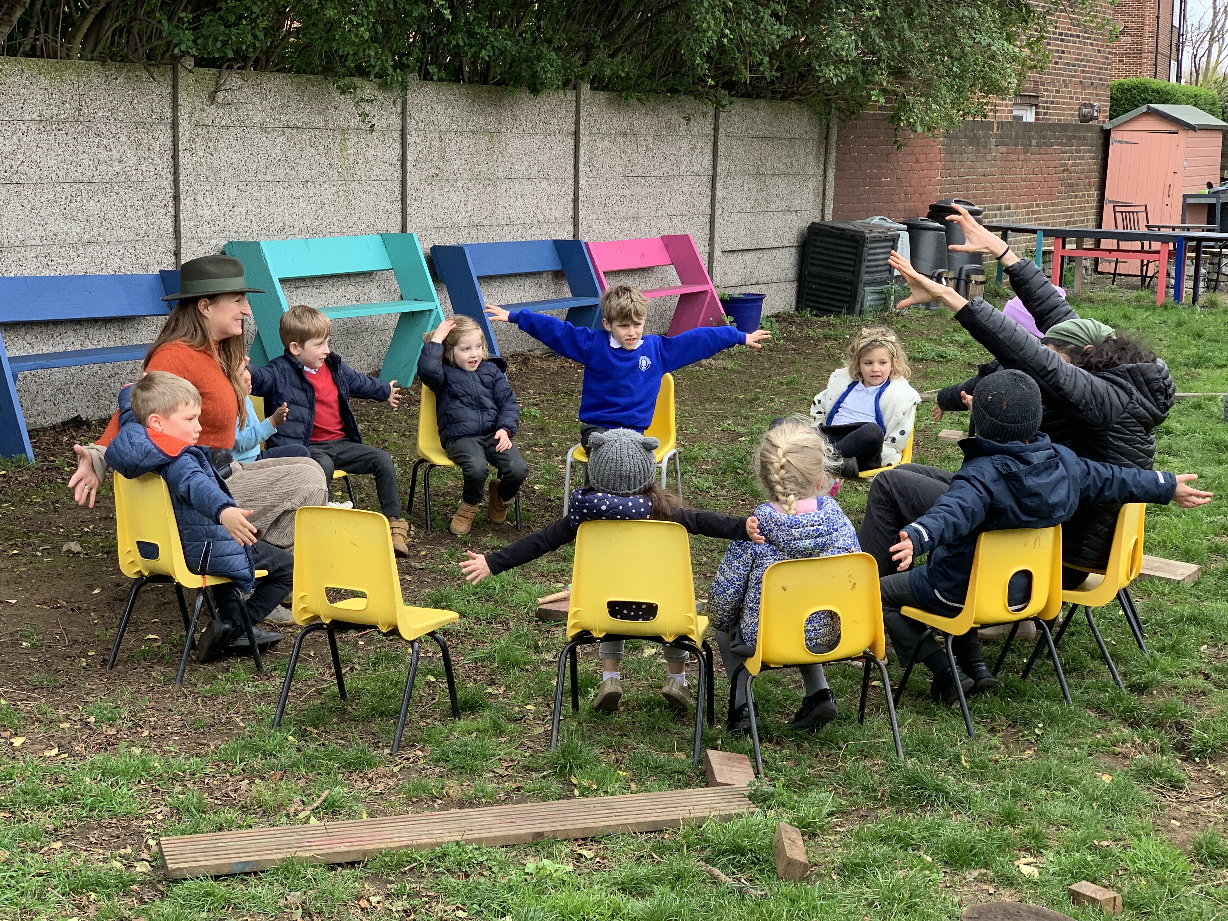 we start every session with a gathering circle